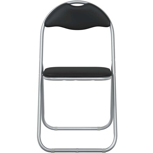  Sklopiva stolica 2 pcs Crna i Siva 48 x 43 5 x 81 cm Lažna koža - Crna i siva 2 Slike