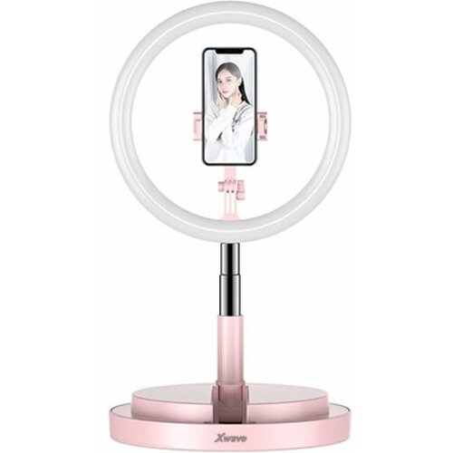 X Wave LED Selfie stalak roze Slike