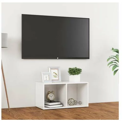  TV omarica visok sijaj bela 72x35x36,5 cm iverna plošča