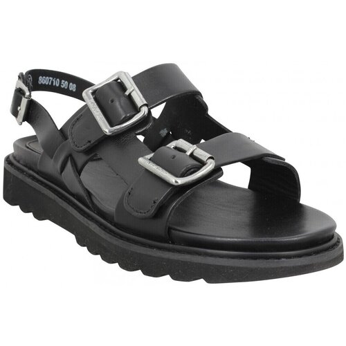 Kickers Sandali &amp;amp; Odprti čevlji Neosummer Cuir Femme Noir Črna Slike