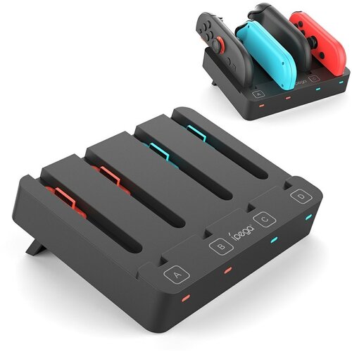 NINTENDO SWITCH 1 &amp;amp; 2 polnilna postaja za &amp;scaron;tiri Joy-Con kontrolerje iPega Slike