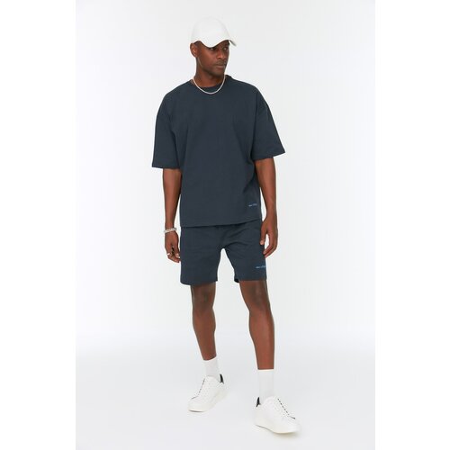 Trendyol Navy Blue Men&amp;#039;s Oversize Fit Embroidery Detail Slike