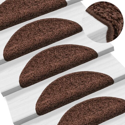  Prostirke za stepenice 10 kom 56x17x3 cm smeđe poluokrugle Cene
