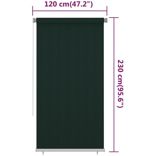  Vanjska roleta za zamračivanje 120 x 230 cm tamnozelena HDPE Slike