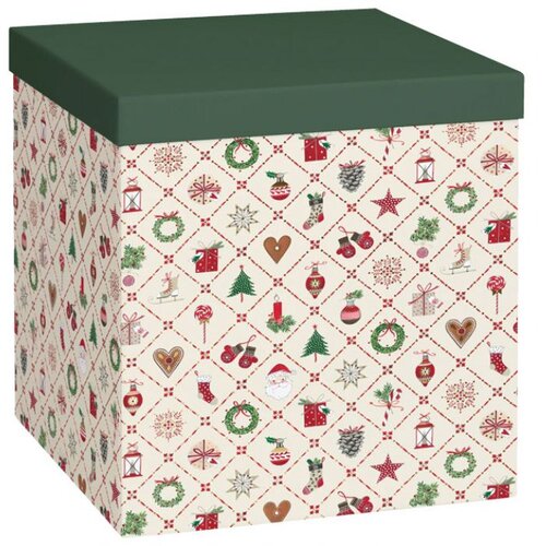  OKRASNA &amp;Scaron;KATLA KARTONSKA X-MAS 23X23X24CM STEWO 5123 98 Slike