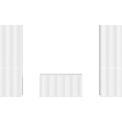  Set TV komoda 5 pcs Visoki sjaj bijela Konstruirano drvo Slike