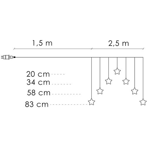  Zvjezdana zavjesa 70 LED dioda toplo bijela Slike