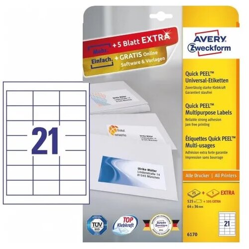 Avery Zweckform Univerzalne etikete 64 x 36 mm, 25/1 Cene