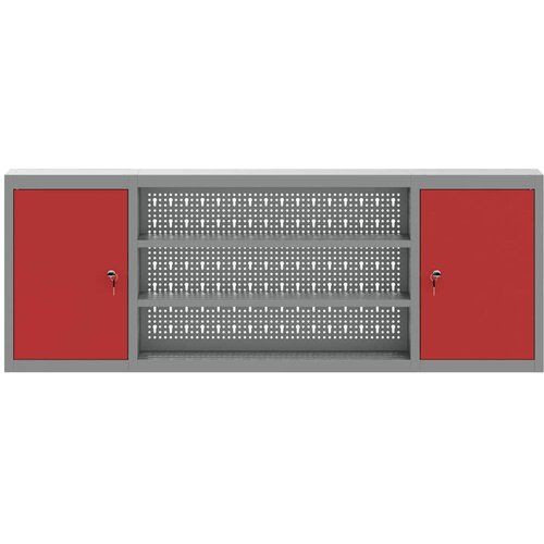  Ormar za alate s policom Crvena i siva 150 x 20 x 55 cm Slike