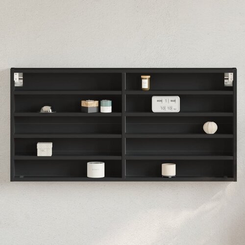 vidaXL Vitrina crna 100x8,5x50 cm konstruirano drvo Cijene
