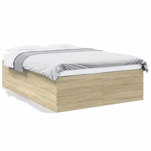 vidaXL Okvir za krevet boja hrasta 140 x 200 cm konstruirano drvo