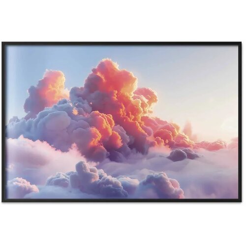  Plakat Dusk Spectacle: Clouds in Shades of Pink and Purple 60x40 Crni okvir Slike