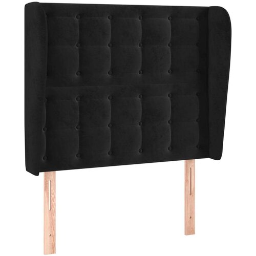  Uzglavlje s u&amp;scaron;ima crno 93x23x118/128 cm bar&amp;scaron;unasto Slike