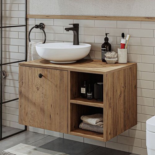 Hanah home kupatilski ormarić sa lavaboom 2459, 75 cm, atlantski bor Cene