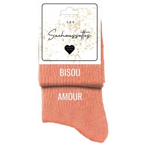 Les Sachoussettes Nogavice Bisou-amour Oranžna Cene