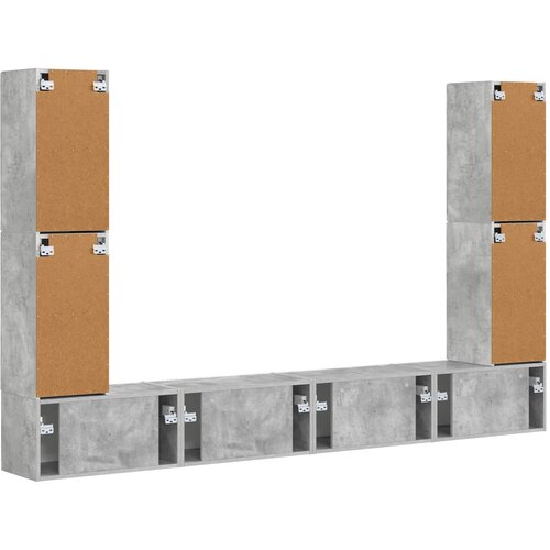  Set TV komoda 8 pcs Betonski sivi Konstruirano drvo Slike
