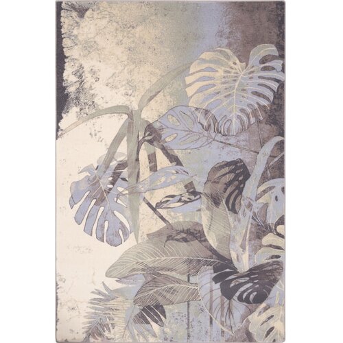 Agnella Siva/kremno bela volnena preproga 160x240 cm Plants &amp;ndash; Slike