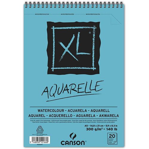 Canson Skicirka spirala XL Watercolour A5 300 g, 20 listna, Cold Pressed, (22005354) Cene