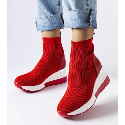Gemre Red wedge sneakers made of fabric Casgio Cene