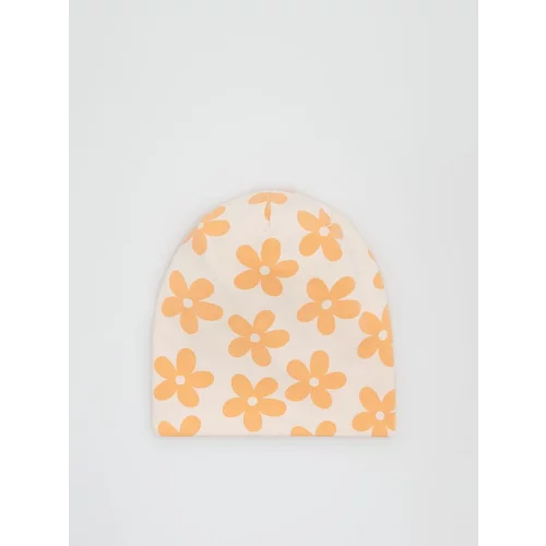Reserved kapa z visokim deležem bombaža in cvetličnim vzorcem - oranžna