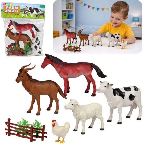 Set figurica, Životinje, Farma, Drveće, Ograda, 13 komada. Slike