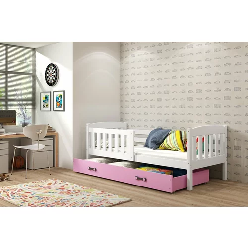 BMS Group Otroška postelja Kubus - 80x160 cm - bela/roza