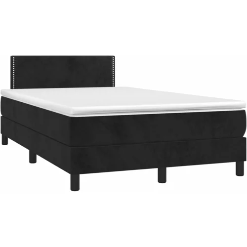 vidaXL Box spring postelja z vzmetnico črna 120x190 cm žamet, (21128687)