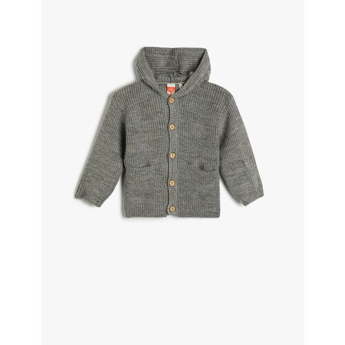 Koton Hooded Knit Cardigan with Button Fastening, Pocket Detailed. Slike