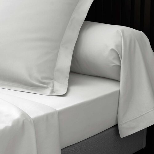 Douceur d int&amp;eacute;rieur Bijela plahta s gumom od pamučnog perkala 90x190 cm Percaline &amp;ndash; Slike