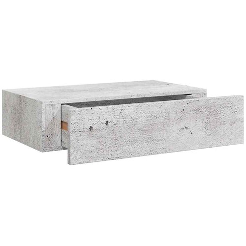  Zidna polica s ladicom siva boja betona 40 x 23,5 x 10 cm MDF Slike