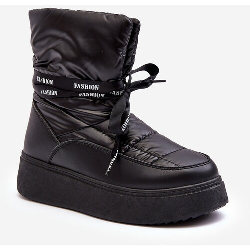 Boto Women's Snow Boots with Ornamental Lacing Black Siracna Cijene