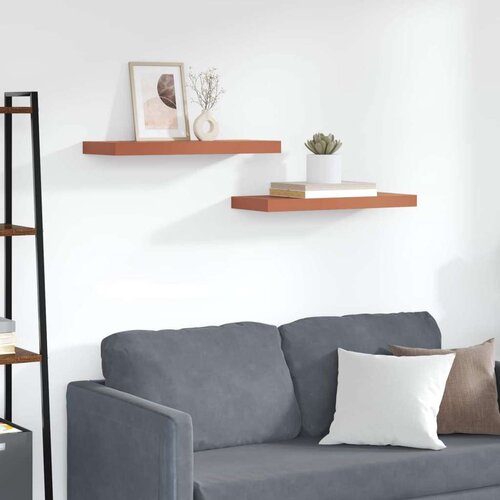  Polica na zidu 2 pcs Crvena 50 x 23 x 4 cm Konstruirano drvo Cijene