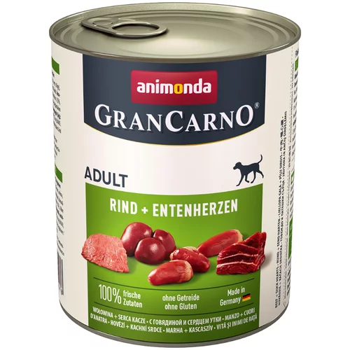 Animonda Ekonomično pakiranje GranCarno Original Adult 24 x 800 g - Govedina i pačja srca