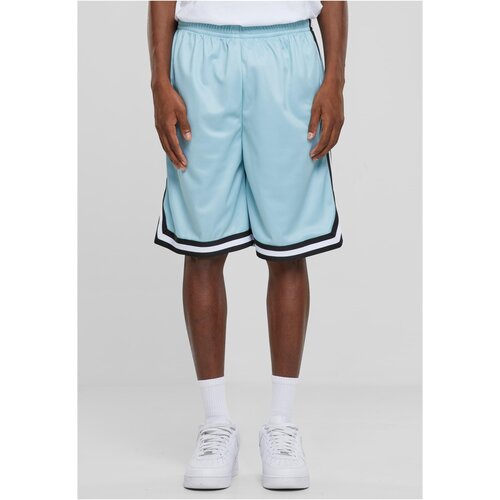 Urban Classics Men's Stripes Mesh Shorts - Ocean Blue/Black/White Cene