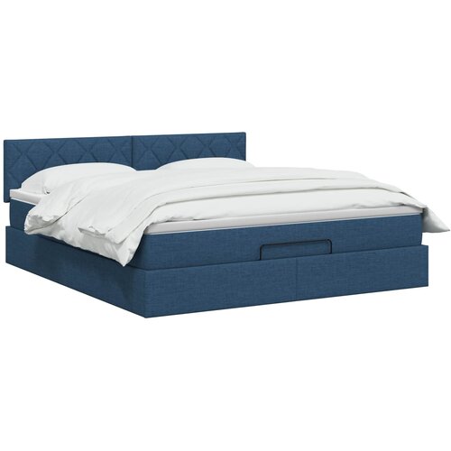  Krevet od pjene s madracem i LED-om Plava 140 x 200 cm Tkanina Slike