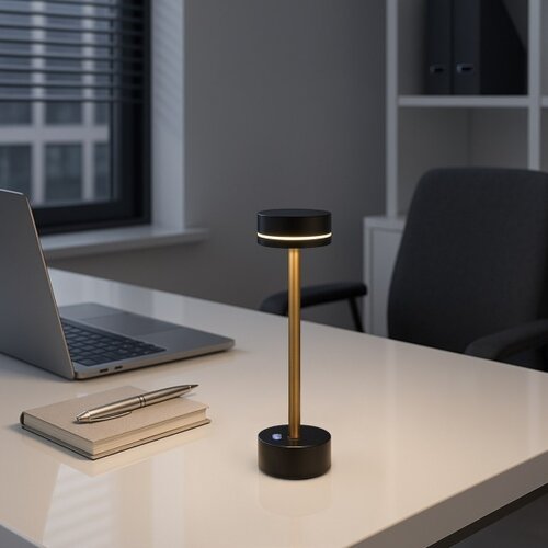 LED prigu&amp;scaron;iva punjiva stona lampa SAM LED/5W/5V 3600 mAh crna/zlatna Slike