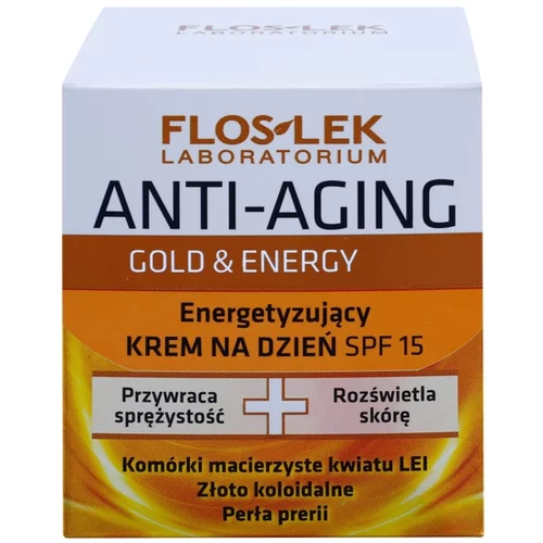 FlosLek Laboratorium Anti-Aging Gold & Energy poživitvena dnevna krema SPF 15 50 ml