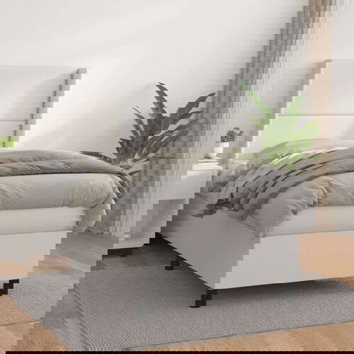  Krevet s oprugama i madracem bijeli 90 x 200 cm od umjetne kože Slike