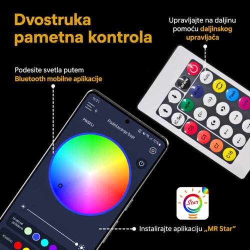  LED svetleći niz 9m, 20 RGB kugli Slike