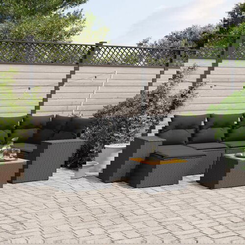 vidaXL 7-dijelni set vrtnih sofa od poliratana s jastucima crni Cijene