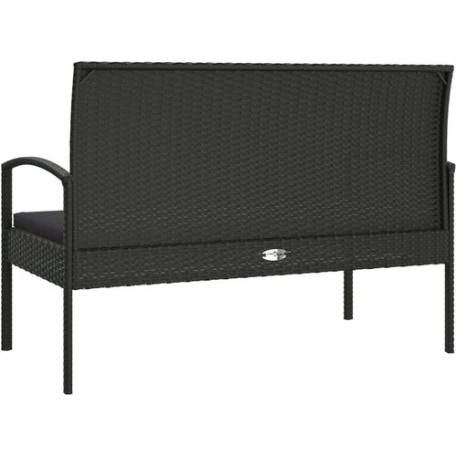  Vrtna klupa s jastukom crna 105 cm od poliratana - Crna 1 1 Slike
