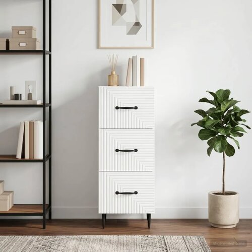  Ormar s ladicama Bijela 33 x 34 5 x 89 5 cm Konstruirano drvo - Bijela Slike