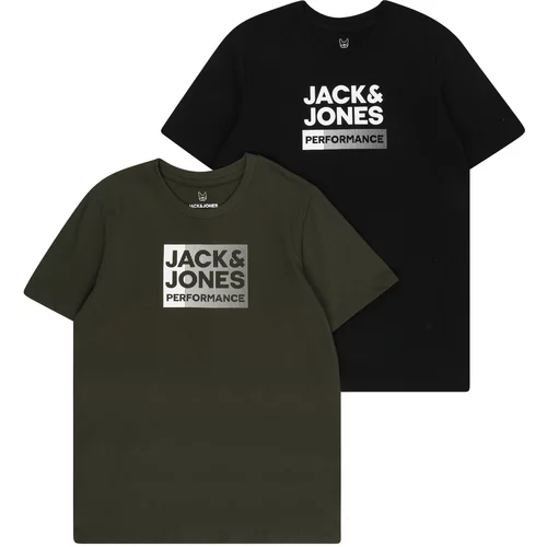 Jack & Jones Majica maslinasta / crna / bijela