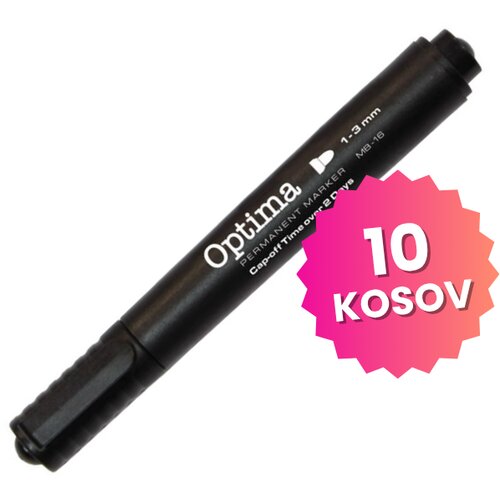 Optima Komplet markerjev Permanent (črna), 10 kosov Cene