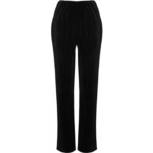 Trendyol Black Pleat Lined Stretchy Knitted Trousers