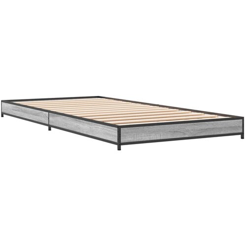VidaXL Okvir kreveta boja hrasta 90 x 190 cm konstruirano drvo i metal Slike