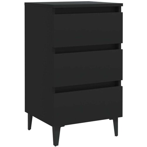 vidaXL noćni ormarić s metalnim nogama crni 40 x 35 x 69 cm Cene