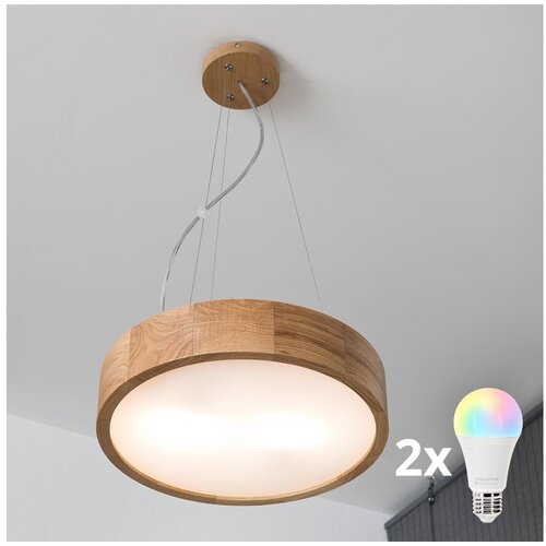  Brilagi - LED RGBW prigu&scaron;iva luster CARVALHO 2xE27/15W/230V Wi-Fi, hrast, prečnik 37 cm Cene