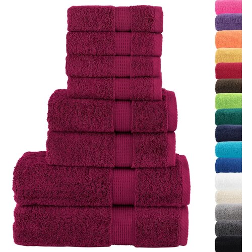  8-dijelni vrhunski set ručnika SOLUND bordo 600 gsm Slike
