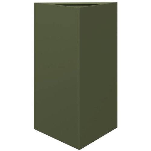 Maison Chic Vrtno korito - Greda - Cvetlični Lonec olivno zelena trikotna 50x43x75 cm jeklo, (21789356) Cene
